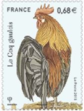 Des timbres coqs de France